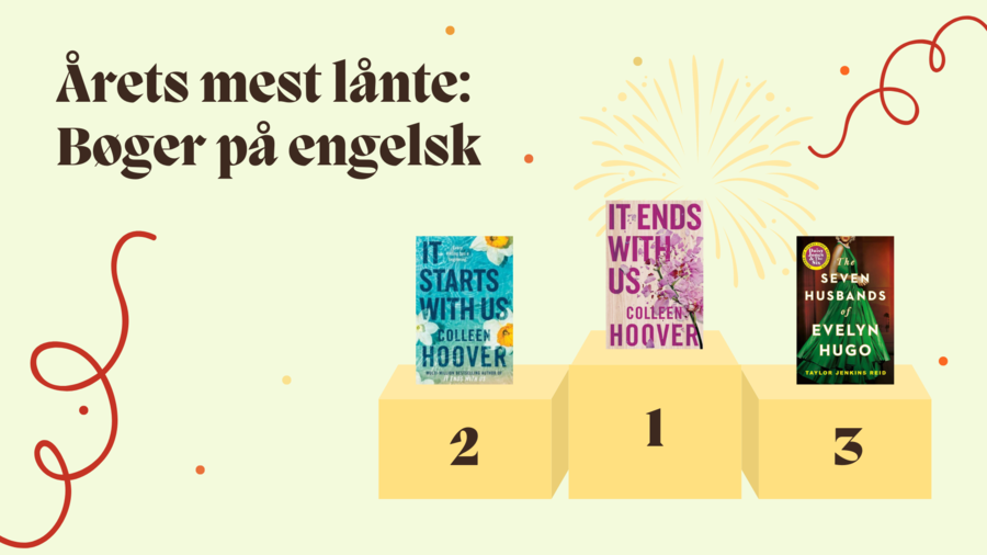 De tre mest udlånte engelske bøger De tre mest udlånte engelske bøger