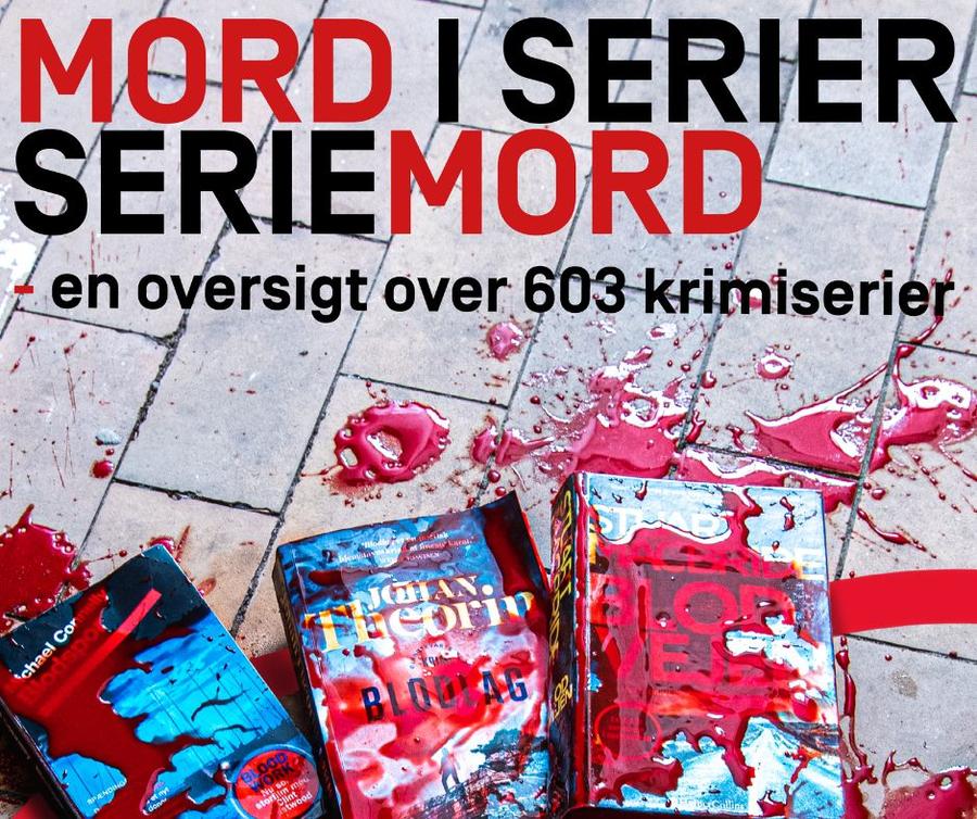 Krimiserier med bogforsider med røde pletter