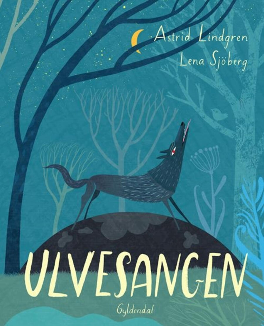 Ulv i skov i månelys Ulv i skov i månelys